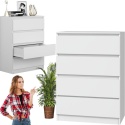 Komoda z szufladami Lilia L4 70 cm Duża Do Salonu Pojemna Biała Mat