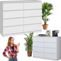 Komoda z szufladami Lilia L8 120 cm Duża Do Salonu Pojemna Biała Mat