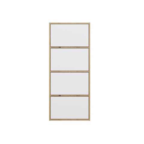 Komoda Szafka 4 Półki Drzwi do salonu Tip-On Artisan Biel LAMA 50x119x40 cm