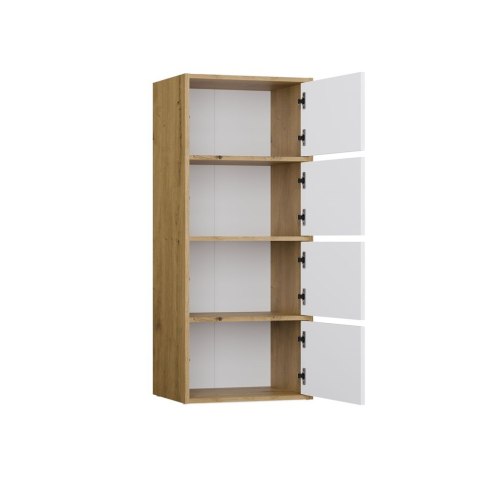 Komoda Szafka 4 Półki Drzwi do salonu Tip-On Artisan Biel LAMA 50x119x40 cm
