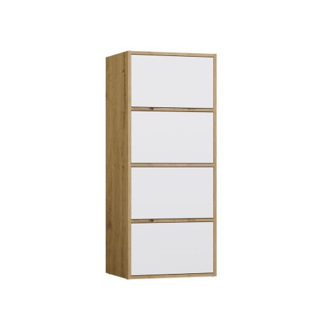 Komoda Szafka 4 Półki Drzwi do salonu Tip-On Artisan Biel LAMA 50x119x40 cm