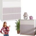 Komoda z 3 szufladami Lilia 70 cm Duża Do Salonu Pojemna Biała Różowa