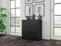 Komoda z 3 szufladami Lilia 70 cm Duża Do Salonu Pojemna Czarna Mat