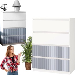 Komoda z szufladami Lilia L4 70 cm Duża Do Salonu Pojemna Biała Niebieska