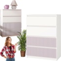 Komoda z szufladami Lilia L4 70 cm Duża Do Salonu Pojemna Biała Różowa
