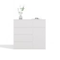 Komoda Biała z Szufladami Szafka Do Salonu Sypialni 100x93x40 cm Lilia 5S1D