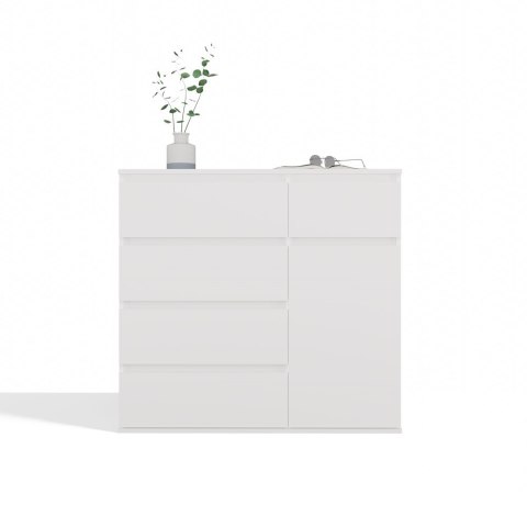 Komoda Biała z Szufladami Szafka Do Salonu Sypialni 100x93x40 cm Lilia 5S1D