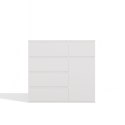 Komoda Biała z Szufladami Szafka Do Salonu Sypialni 100x93x40 cm Lilia 5S1D