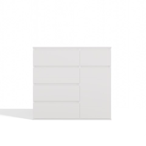 Komoda Biała z Szufladami Szafka Do Salonu Sypialni 100x93x40 cm Lilia 5S1D