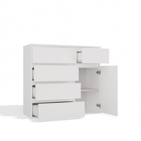 Komoda Biała z Szufladami Szafka Do Salonu Sypialni 100x93x40 cm Lilia 5S1D