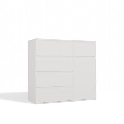 Komoda Biała z Szufladami Szafka Do Salonu Sypialni 100x93x40 cm Lilia 5S1D