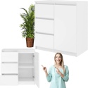 Komoda Biała Szafka z Szufladami do Salonu 80x75x40 3 szuflady Lilia 1D3S