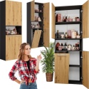 Szafka Łazienkowa Stojąca Słupek Antracyt Artisan z koszem 60 cm Lena 1KDK