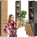 Szafka Łazienkowa Stojąca Słupek Antracyt Artisan z Koszem 31 cm Lena IV