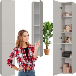 Szafka Łazienkowa Stojąca Słupek Kaszmir Wąska 31 cm Lena II Tip-On Regał