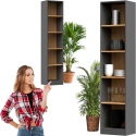 Regał Na Książki Segregatory Półka x5 Biurowy Do Salonu R40CM Antracyt Art