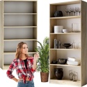 Regał Na Książki Segregatory Półka x5 Biurowy Do Salonu R80CM Dąb Sonoma