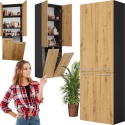 Szafka Łazienkowa Stojąca Słupek Antracyt Artisan z koszem 60 cm Lena 2KDD