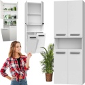 Szafka Łazienkowa Stojąca Słupek Biała Mat z koszem 60 cm Lena 2KDK