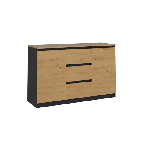 Komoda Szafka z Szufladami 120x75 Do Salonu Antracyt B/F Artisan Lilia 2D3S