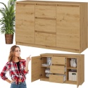 Komoda Szafka z Szufladami 120x75x40 cm Do Salonu Duża Artisan Lilia 2D3S