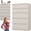 Komoda z 5 Szufladami Duża Do Salonu 70x109x40 cm Kaszmir Lilia L5 Pojemna