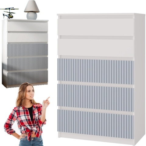 Komoda z 5 Szufladami Duża Do Salonu 70x109x40cm Arte Blue Lilia L5 Pojemna