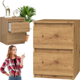 Szafka Nocna Stolik Nocny 2 Szuflady 30 cm Do Sypialni Dąb Artisan Lilia L2