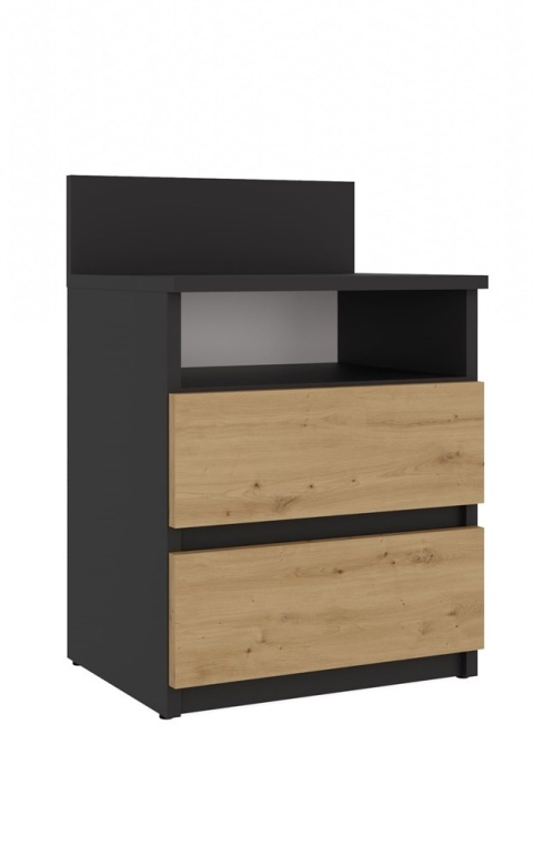 Szafka Nocna Stolik Nocny 2 Szuflady 40 cm Do Sypialni Antracyt Lilia L1