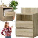 Szafka Nocna Stolik Nocny 2 Szuflady 40cm Do Sypialni Sonoma Lilia L1 Półka