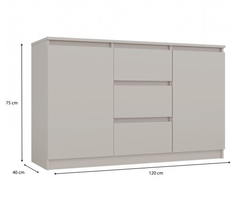 Komoda Szafka z Szufladami 120x75x40 cm Do Salonu Duża Kaszmir Lilia 2D3S