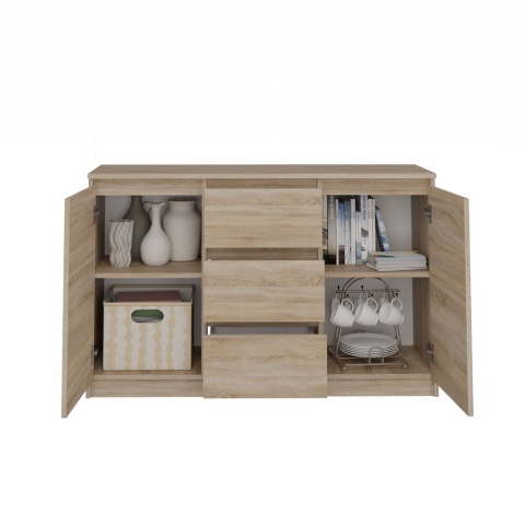 Komoda Szafka z Szufladami 120x75x40 cm Do Salonu Duża Sonoma Lilia 2D3S