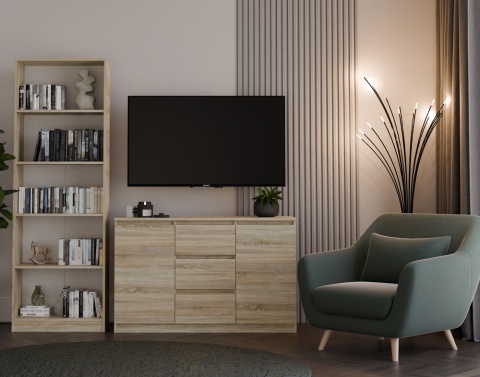 Komoda Szafka z Szufladami 120x75x40 cm Do Salonu Duża Sonoma Lilia 2D3S