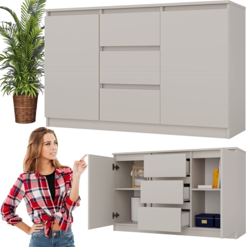 Komoda Szafka z Szufladami 120x75x40 cm Do Salonu Duża Kaszmir Lilia 2D3S