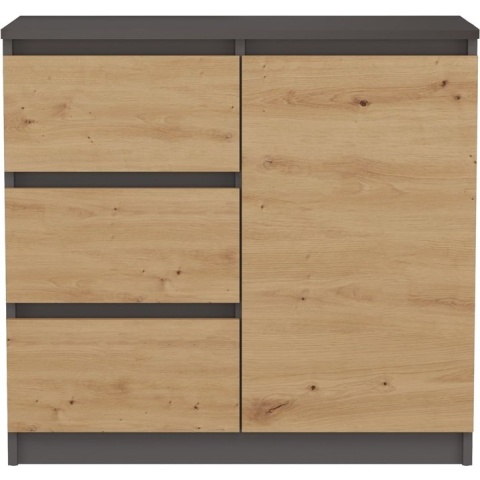 Komoda Szafka z Szufladami Antracyt Artisan do Salonu 80x75x40 Lilia 1D3S