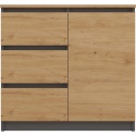 Komoda Szafka z Szufladami Antracyt Artisan B do Salonu 80x75x40 Lilia 1D3S