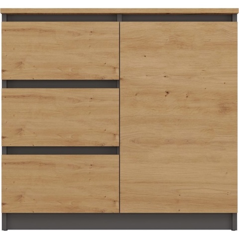 Komoda Szafka z Szufladami Antracyt Artisan B do Salonu 80x75x40 Lilia 1D3S