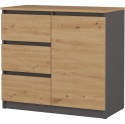 Komoda Szafka z Szufladami Antracyt Artisan B do Salonu 80x75x40 Lilia 1D3S
