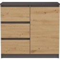 Komoda Szafka z Szufladami Antracyt Artisan do Salonu 80x75x40 Lilia 1D3S