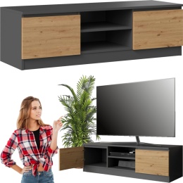 Szafka RTV Komoda Pod Telewizor Stolik Półka Antracyt Artisan Lilia 120 cm