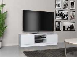Szafka RTV Biała Komoda Pod Telewizor Stolik Półka Lilia 120 cm Stojąca