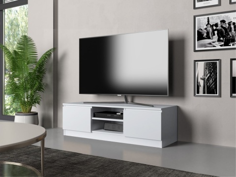 Szafka RTV Biała Komoda Pod Telewizor Stolik Półka Lilia 120 cm Stojąca