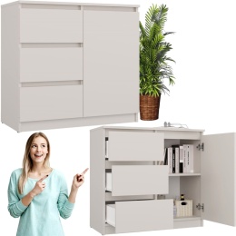 Komoda Szafka z Szufladami Kaszmir do Salonu 80x75x40 3 szuflady Lilia 1D3S