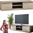 Szafka RTV Komoda Pod Telewizor Stolik Półka Sonoma Lilia 140 cm Stojąca