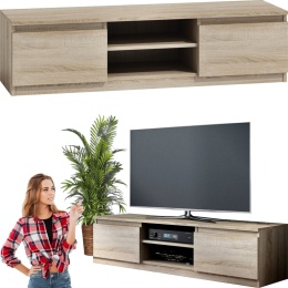 Szafka RTV Komoda Pod Telewizor Stolik Półka Sonoma Lilia 140 cm Stojąca