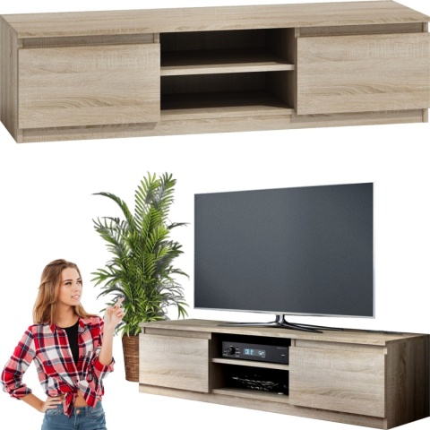 Szafka RTV Komoda Pod Telewizor Stolik Półka Sonoma Lilia 140 cm Stojąca
