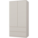 Szafa Garderoba 2D2S 90 cm 2 Szuflady 4 Półki Drążek Dwudrzwiowa Kaszmir