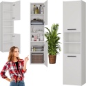 Szafka Łazienkowa Stojąca Słupek Regał Półka 40x170x30 cm do łazienki Biała