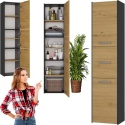 Szafka Łazienkowa Stojąca Słupek Regał Półka PZ 40x170x30 Antracyt Artisan