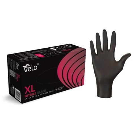 VELO BLACK rozm. XL (a'100szt.) Rękawice nitrylowe, bezpudrowe